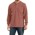 thumbnail image 4 of Hearthz Mens Henley T-Shirts Long Sleeve Fall 3-Button Solid Color Workout Shirts for Men Crew Neck Jersey Baseball Tee Shirt, 4 of 7