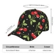 thumbnail image 2 of Pofeuu Sweet Red Cherry Print Adult Adjustable Embroidered Graphic Baseball Hat for Men and Women, 2 of 6