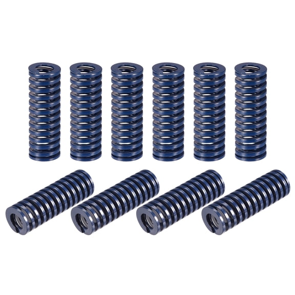 Uxcell Die Spring 10 Pack 16mm OD 45mm Long Spiral Stamping Light Load Compression Die Springs, Blue