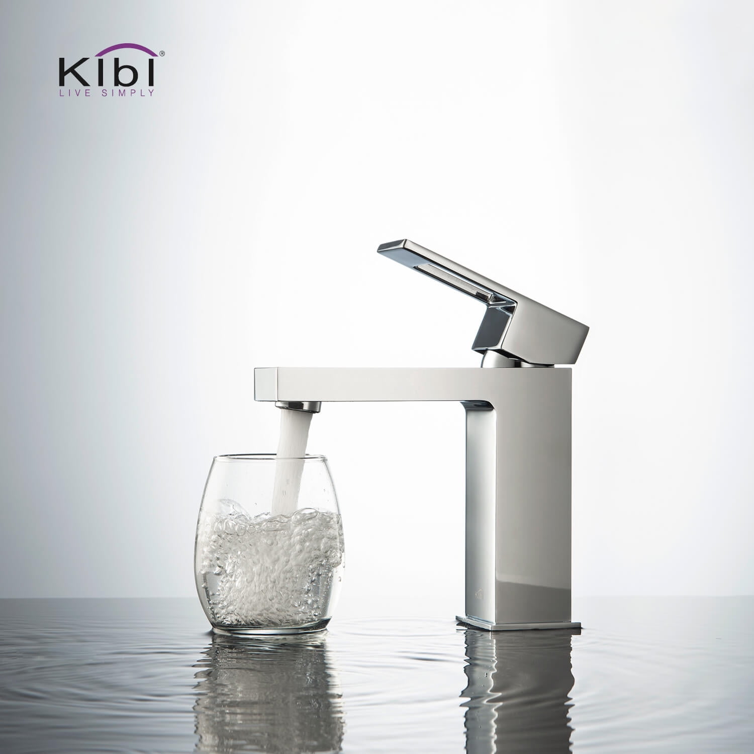 Kibi Cubic Single Handle Bathroom Vanity Sink Faucet