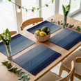 thumbnail image 5 of Blue Grey Ombre Geometric Placemats Set of 6, Modern Abstract Art Washable Wipeable Table Mats for Dining Tables, Indoor Outdoor Kitchen Place Mats for Holiday Party Table Decor, 5 of 9
