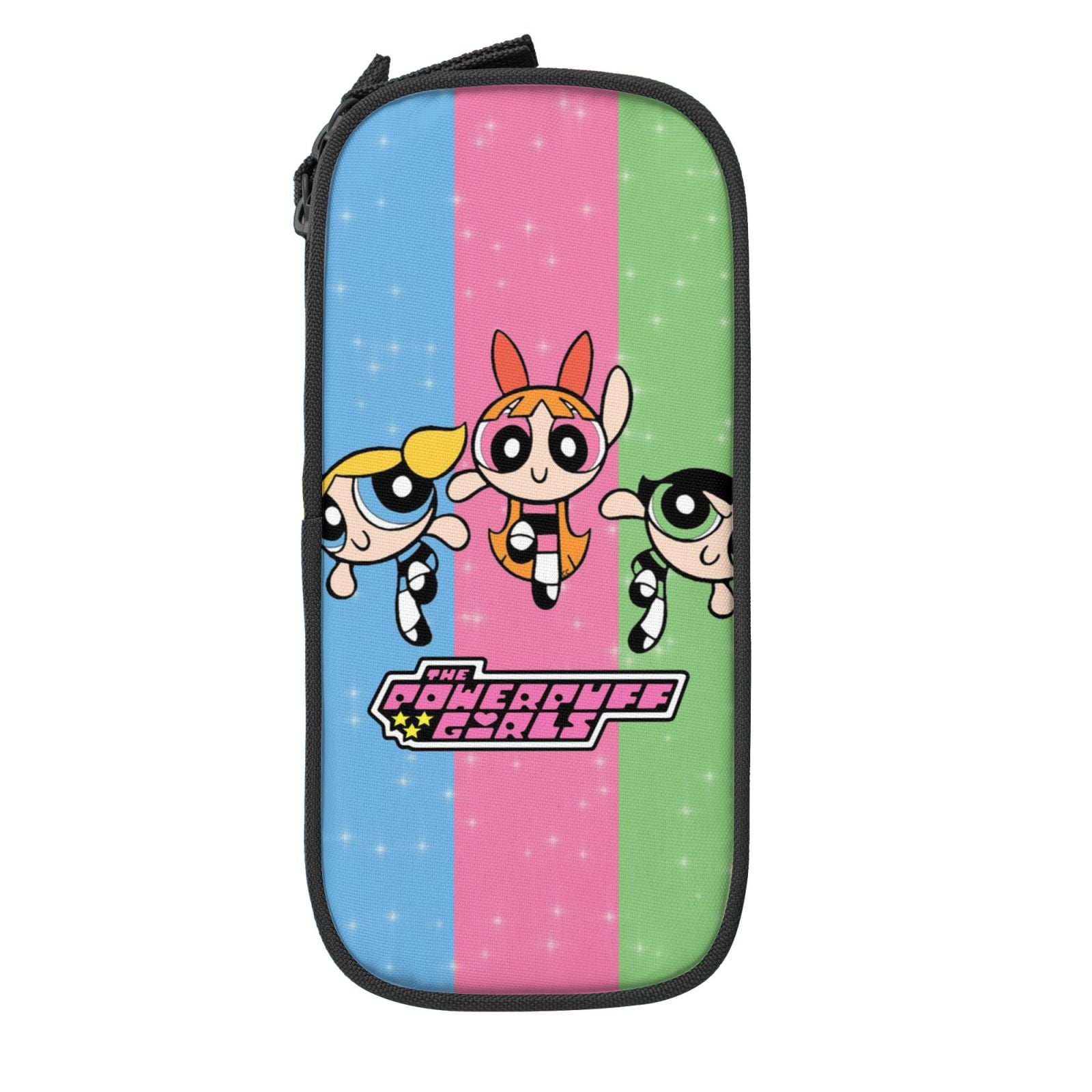 The Powerpuff Gi-rls Pencil Case Large Capacity Pencil Pouch Penbag Office Stationery Organizer Travel Makeup Bag Black