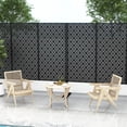 thumbnail image 2 of POSHIONS Privacy Screen Freestanding Room Divider Outdoor Privacy Metal Fence Panel Series Black 6.3 ft. H X 4 ft. W, 2 of 6