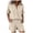 Khaki_dV4rE, variant on ZIXKCGDSE Women 2 Piece Linen Short Sets Button Down Shirt and Bottom Matching with Pockets Size L