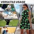thumbnail image 6 of Yuyamidu Green Leaf Golf Dress for Women Size XS Slim Fit Workout Athletic Dresses St. Patrick's Day Sleeveless Womens Athletic Clothing Sets with Inner Shorts 2 Piece Sets, 6 of 7