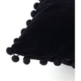 thumbnail image 5 of ZOELNIC 2 Pcs Velvet Pillow Covers with Pom Poms Home Decorative Square Throw Pillow Cases for Party Couch Sofa Bed, Black, 20"x20", 5 of 8