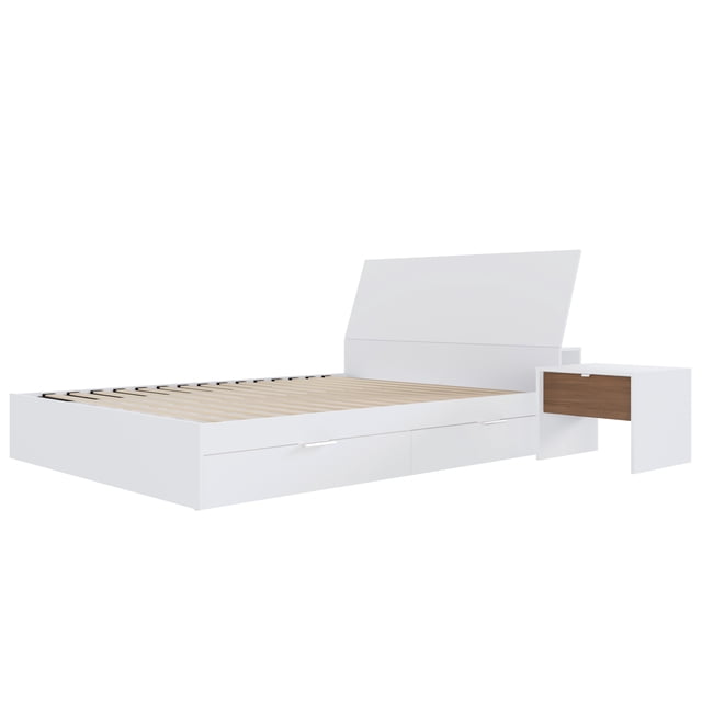 Nexera Porter 3-Piece Dual Storage Bedroom Set, White, Double