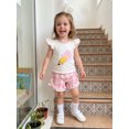 thumbnail image 6 of BemeyourBBs Toddler Baby Girl Back to School Outfit Kdis Baby Girls Kindergarten Outfits First Day of School Outfit Apple Pencil Embroidery Fly Sleeve T Shirt Tops and Plaid Shorts 2Pcs Set, 6 of 9