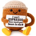 thumbnail image 1 of Taza de café tejida a crochet TWPER, decoración de escritorio hecha a mano y tierna, 1 of 7