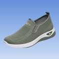 thumbnail image 5 of Floleo Women's Slip-On Hollow Knit Mesh Walking Shoes, Round Toe Cushioned Curved Midsole Footwear, Six Solid Tone Non-Slip Breathable Daily Casual Loafers(Khaki,10), 5 of 6