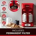 thumbnail image 5 of MÜELLERHOME 12-Cup Red Coffee Maker - Perfect for Home or Office, Borosilicate Carafe, Auto-Off, Reusable Filter, Anti-Drip, Keep-Warm Function, Clear Water Level Window, Red Kitchen Accessories, 5 of 5