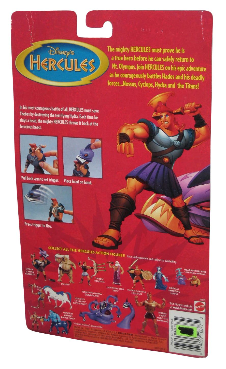 1997 Mattel Disney Hercules Hydra Serpent Toy Action Figure 