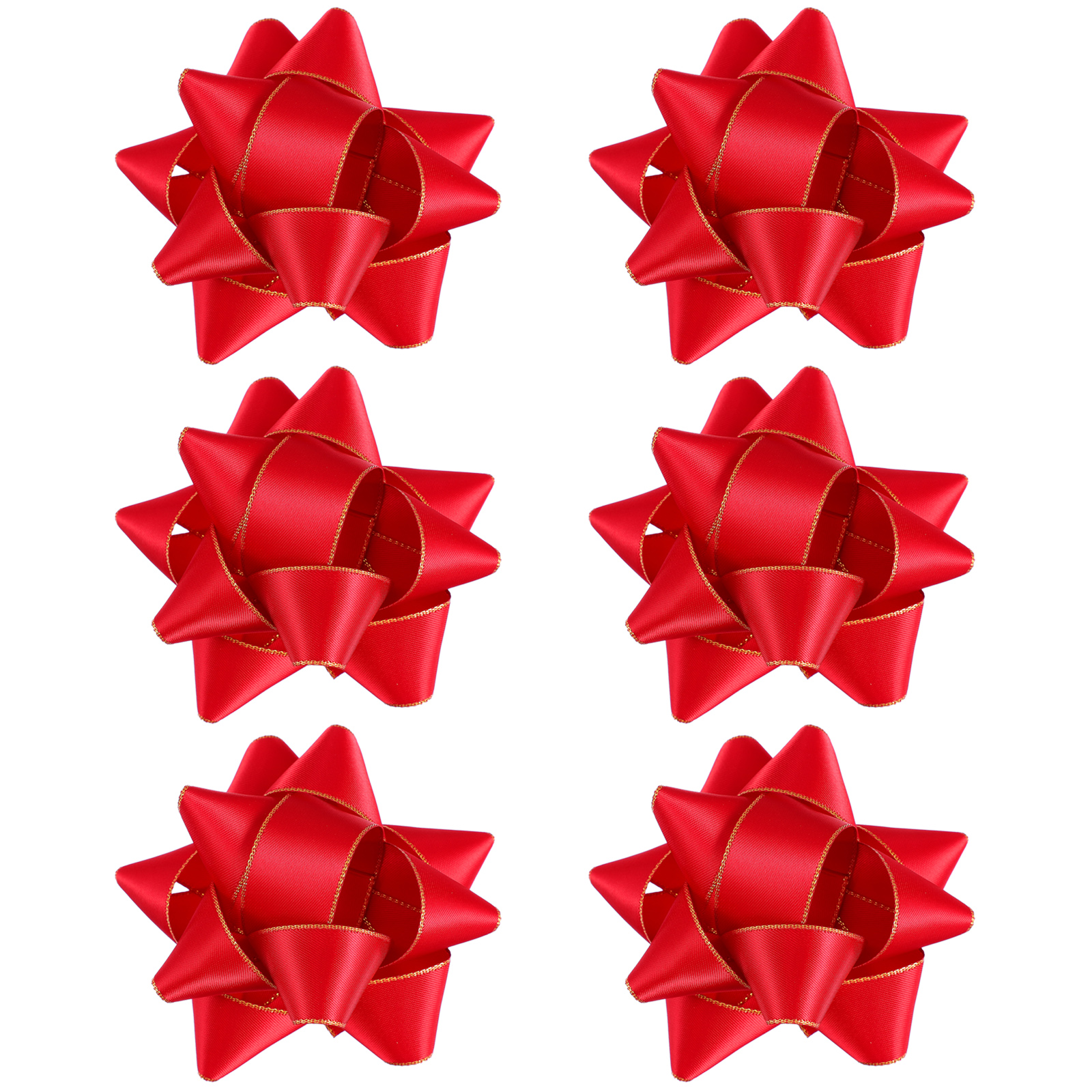 6pcs Christmas Red Gift Bow Presents Wreaths Wrapping Gift Wrap Decoration  