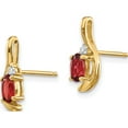 thumbnail image 2 of 14K Yellow Gold Garnet And Diamond Post Earrings (14 X 5) Made In India xbs406, 2 of 5