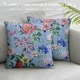 thumbnail image 3 of Creowell Flower Pillow Cases Garden Watercolor Floral Rose Rose Spring Light Blue Pillow Sham Throw Pillow Covers One Side Printing, 3 of 5