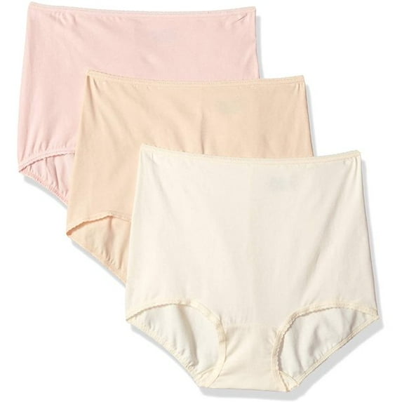 Bali MOONLIGHT/MOCHA/PINK CHAMPAGNE Skimp Skamp Cool Cotton 3-pack Panty, US 7