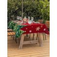 thumbnail image 2 of Outdoor Tablecloth with Umbrella Hole and Zipper, Red Christmas Rectangle Table Cloth 60x84 Inch Waterproof Tablecloth, Winter Xmas Trees Snowflake Holiday Picnic Table Cover for Patio Camping, 2 of 7