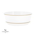 thumbnail image 1 of Bols Ronds Blancs en Plastique Doré 14 Oz. Lot de 10, 1 of 1