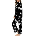 thumbnail image 4 of Gytharion Women's Pajama Sets Soft Comfy Long Sleeve V-Neck Sleepwear and Long Pants Cute Star Print Loungewear Outfits 2 Piece Pj Sets for Women, 4 of 6