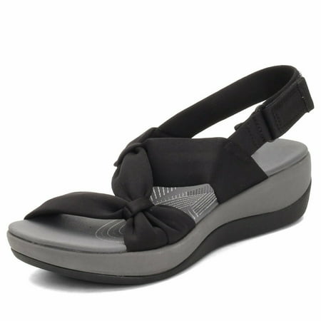 

Daqian Sandals for Women Clearance Ladies Air Cushion Adjustable Arch Support Mid-Heel Casual Sandals and Slippers Slide Sandals for Women Black 4(35)