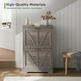 thumbnail image 4 of Semiocthome Entryway Shoe Storage Cabinet with 2 Flip Drawers for 12 Pairs,Narrow Shoe Cabinet, Grey, 4 of 10