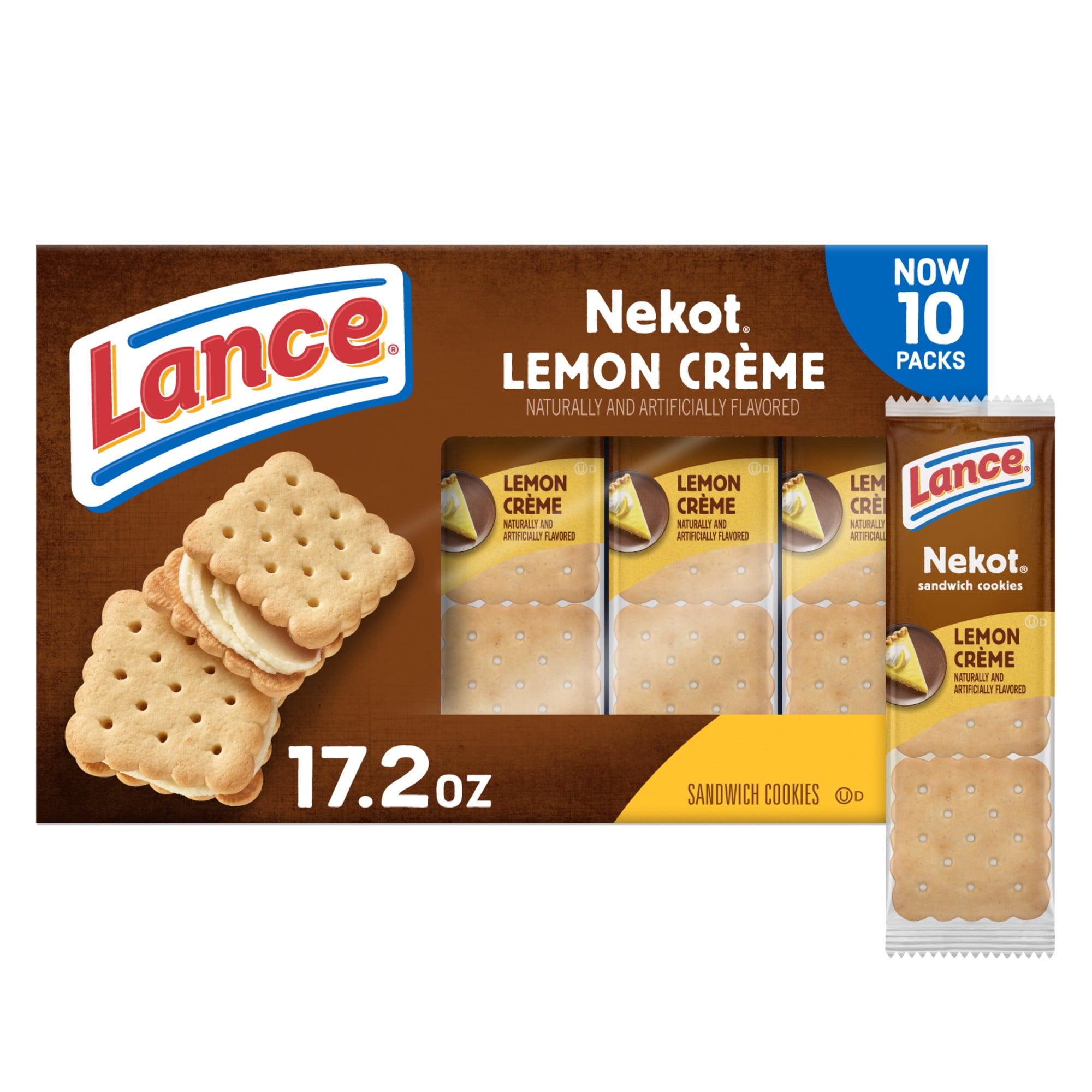 Lance Sandwich Cookies, Nekot Vanilla Creme, 10 Packets, 6