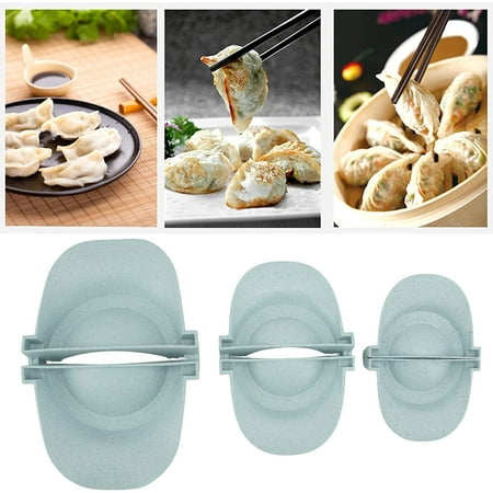 

Dumpling Maker Press 3 Pcs Dumpling Maker Mould Wheat Straw Empanadas Press Mold Different Sizes for Cooking Kitchen (Sky Blue)