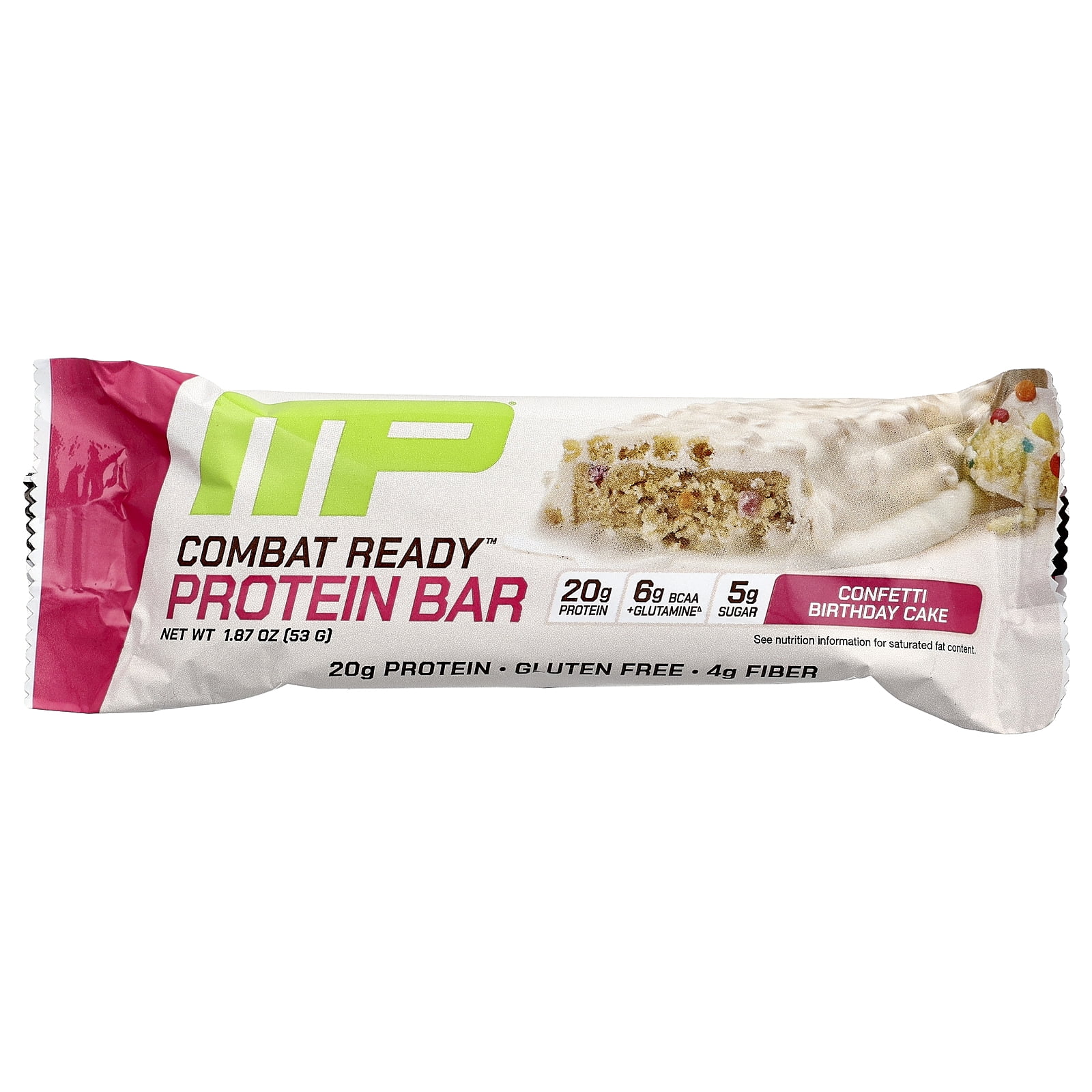 MusclePharm Combat Ready™ Protein Bar, Confetti Birthday Cake, 12 Bars, 1.87 oz (53 g) Each