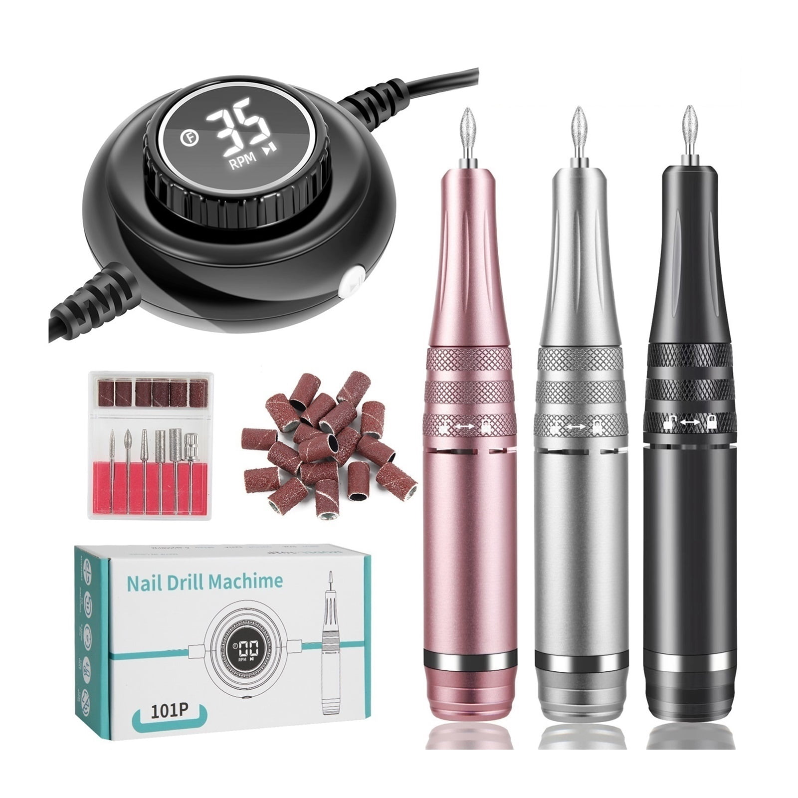 35000RPM Electric Nail Drill, Professional Portable Electric Nail File Professional For Acrylic, Gel Nails