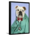 thumbnail image 1 of Bulldog in Vets Scrubs Wearing Glasses and Stethoscope, Animals Figurative Framed Art Print Wall Art Sold by Art.Com, 1 of 5