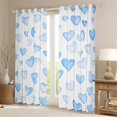 thumbnail image 2 of Manfei Watercolor Loves Pattern Black Out Curtains,Kawaii Heart Print Curtains Pack of 2 (42x63 Each),Gradient White Blue Bedroom Curtains For Girls Kids,Super Cozy Room Decor, 2 of 6