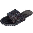 thumbnail image 2 of Mujeres Glitter Bling Fancy Slide Flat Low Wedge Casual Moda Sandalias Zapatos Wmkox8yii hj789, 2 of 5