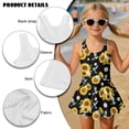 thumbnail image 4 of DISNIMO Sunflower Hummingbird Daisy Printed Girls One Piece Swimsuits Sleeveless Swimdress Soft Stretch Bathing Suit with Skirt Quick Dry Swimwear for Kids Girls, 4 of 8