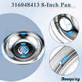 thumbnail image 4 of Beaquicy Range Stove Burner Drip Pans 316048413 and 316048414 Chrome Drip Bowls for Electric Stove, 4 of 8