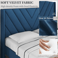 thumbnail image 4 of Fullfurnique Upholstered Platform Bed Frame with Tufted Headboard, Queen, Blue, 4 of 9