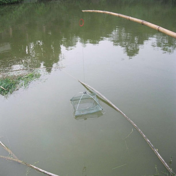 Mirror wind Portable Folding Square Fishing Net Fish Network Crab Shrimp  Cage Mesh Trap 