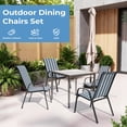 thumbnail image 6 of FUNDAZE Outdoor Dining Chairs Set of 4, Patio Dining Chair Stackable Armrest Patio Chairs Space Saving for Garden Backyard Deck, Blue Stripe, 6 of 8
