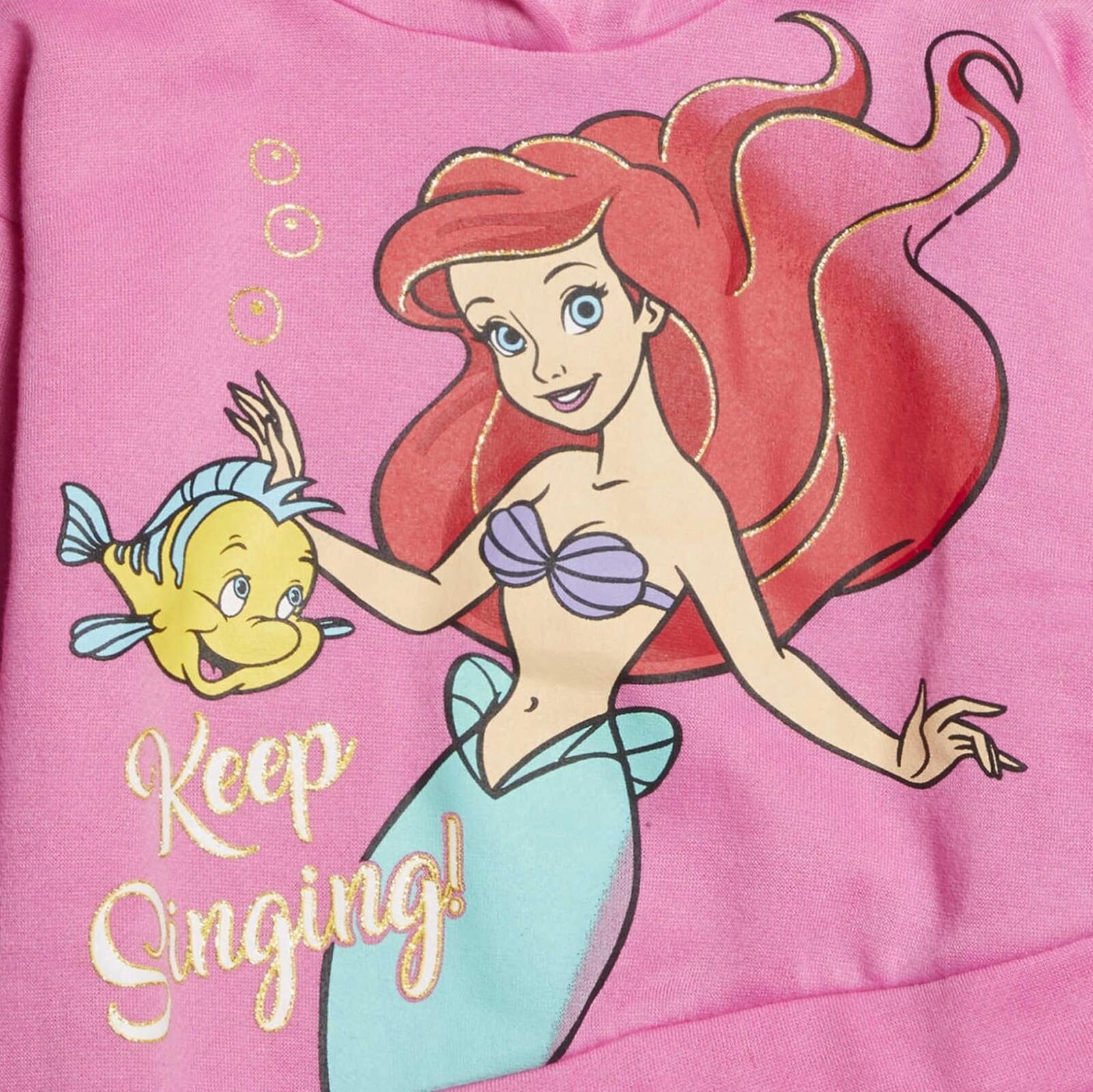 Disney Princess Ariel Toddler Girls Pullover Crossover Fleece Hoodie and Leggings Outfit Set Infant to Big Kid