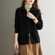 thumbnail image 5 of Otoño Invierno nuevo Color sólido cuello vuelto suéter de manga larga mujeres High Street cremallera Patchwork Cardigan Tops elegantes, 5 of 5