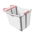 thumbnail image 3 of Bañera plegable con ducha y estante de almacenamiento. Bañera ligera para bebés, cubo para niños, ideal para viajes, el hogar y recién nacidos. Rosa, 3 of 9