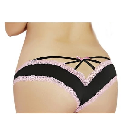 Lines Hipster - Lacy Line Plus Size Sexy Contrast Lace Hipster Panties With Strappy Back