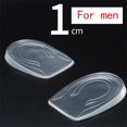 thumbnail image 1 of Silicone Gel Height Increase Insole Heel Lifting Inserts Shoe Foot Care Protector Elastic Cushion Arch Support Insert for Unisex 1cm for men, 1 of 6