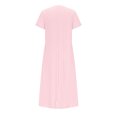 thumbnail image 5 of Patlollav Womens Summer Fashion Solid Color Pocket Short Sleeve Round-Neck Dress, 5 of 6
