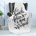 thumbnail image 4 of Im Mermaid Soft Flannel Fleece Throw Blanket, Calligraphic Design Cool Font Mermaid Theme Supportive Words Color Pattern, Cozy Plush for Indoor and Outdoor Use, 50" x 60", Black White, by Ambesonne, 4 of 5