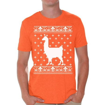 - Awkward Styles Llama Christmas Tshirt for Men Funny Christmas Shirts Men's Ugly Christmas T Shirt Xmas Llama Shirt Xmas Gifts for Alpaca Lovers Christmas Animal Outfit Xmas Party Gifts Xmas Llama