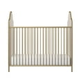 Little Seeds Piper Upholstered Metal Crib, Gold