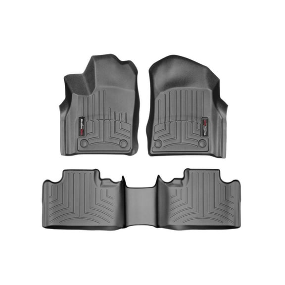 WeatherTech Custom Fit FloorLiners compatible with 2016-2025 Dodge Durango - 1st & 2nd Row, Black