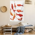 thumbnail image 2 of Koi Fish Tapestry, Legendary Koi Fish Band Chinese Good Fortune and Power Icon Tranquility Image, Wall Hanging for Bedroom Living Room Dorm Decor, 60W X 80L Inches, Orange White, by Ambesonne, 2 of 5