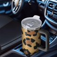 thumbnail image 6 of 40oz Tumbler with Handle and Straw, Vacuum Insulated Stainless Steel Travel Mug, Fits Car Cup Holder, Animal Print, 6 of 6