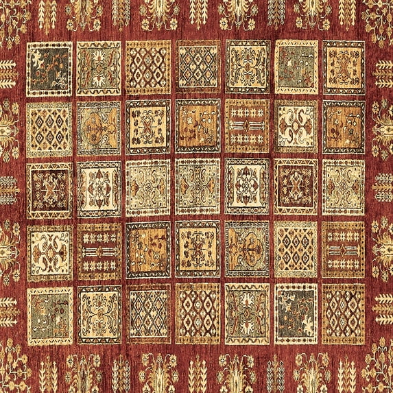 Ahgly Company Indoor Square Abstract Brown Modern Area Rugs, 3' Square